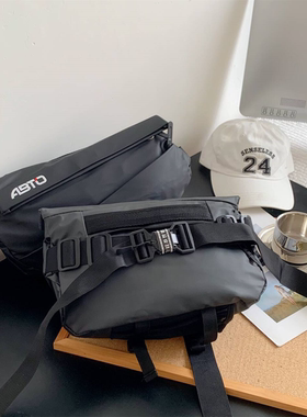 耐磨实用~！外贸出口原单 黑灰两色男女通用斜挎包通勤包胸包