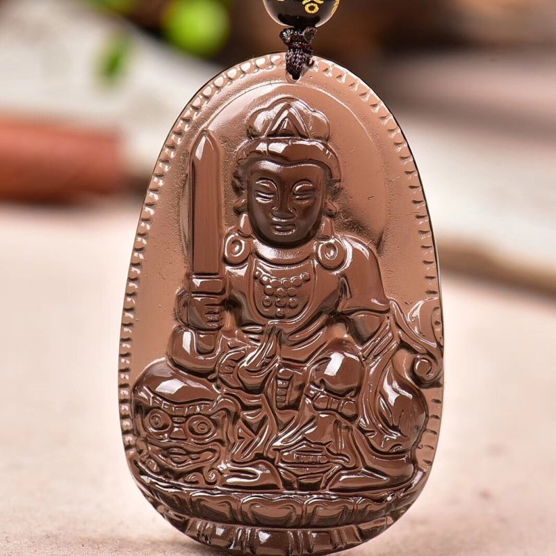 天然冰种黑曜石十二生肖属兔本命佛守护神文殊菩萨吊坠生日礼物,饰品/流行首饰/时尚饰品新,项坠/吊坠,淘宝优惠券,粉丝福利购,淘宝优惠卷