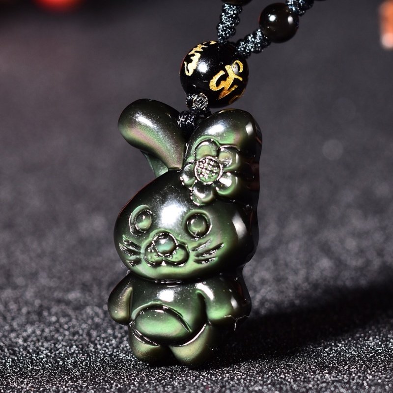 天然黑曜石十二生肖吊坠男女款本命年属兔项链卡通生肖生日礼物,饰品/流行首饰/时尚饰品新,项坠/吊坠,淘宝优惠券,粉丝福利购,淘宝优惠卷