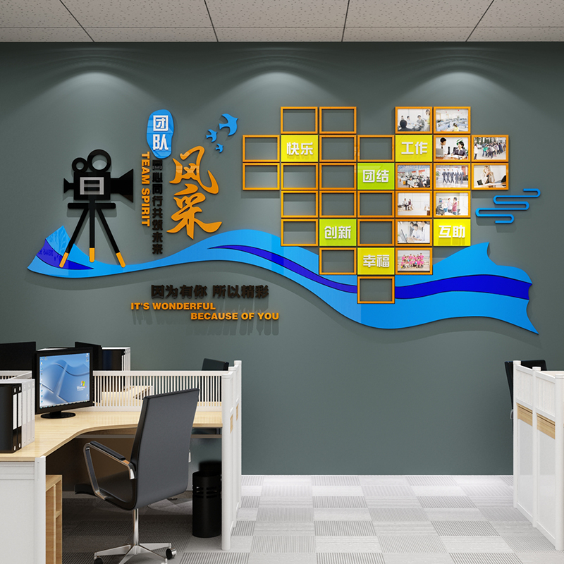 展示墙办公室装饰团队墙贴