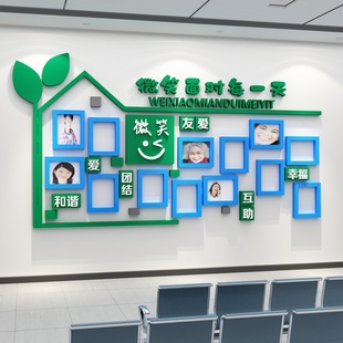 医院科室墙面装饰诊所简介文化贴设计健康宣教二维码照片展示形象