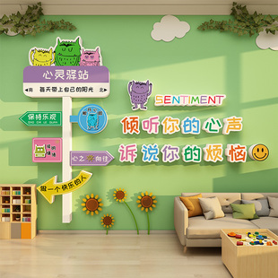 幼儿园我的情绪小怪兽环创心理咨询室布置装饰儿童冷静角文化贴纸