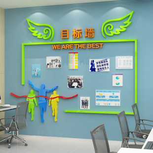 办公室目标墙面装饰业绩展示榜公告栏员工风采荣誉销售公司文化贴
