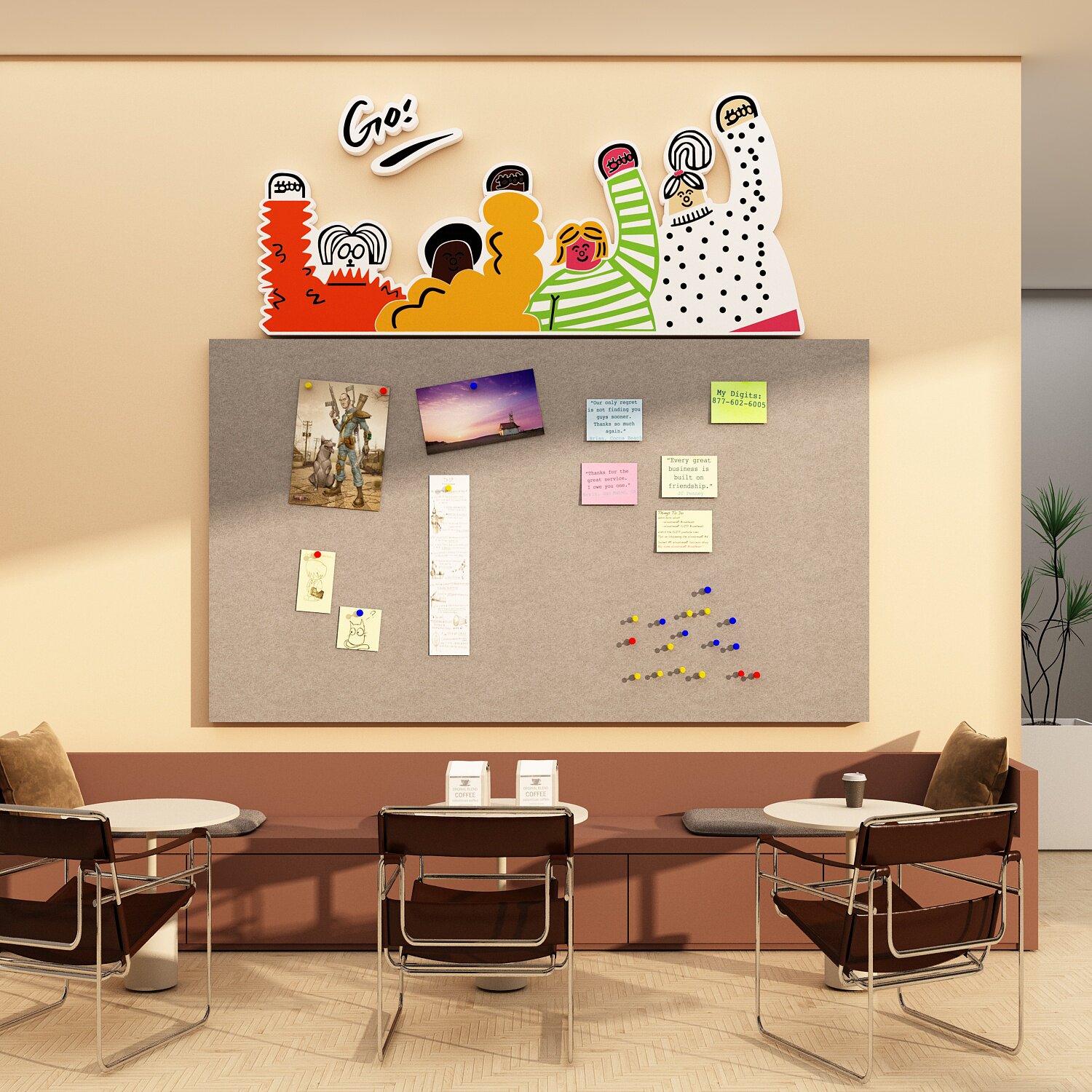 网红拍照区布置奶茶店墙壁装饰许心愿留言打卡咖啡厅互动毛毡墙贴