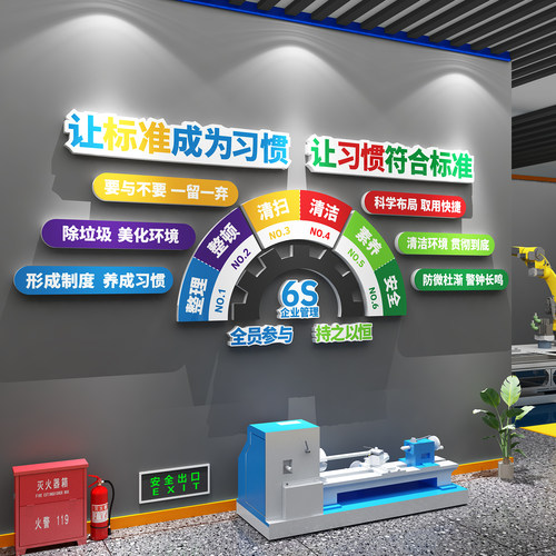 6s质量管理文化墙贴标识牌安全生产工厂车间目视化形象墙宣传标语