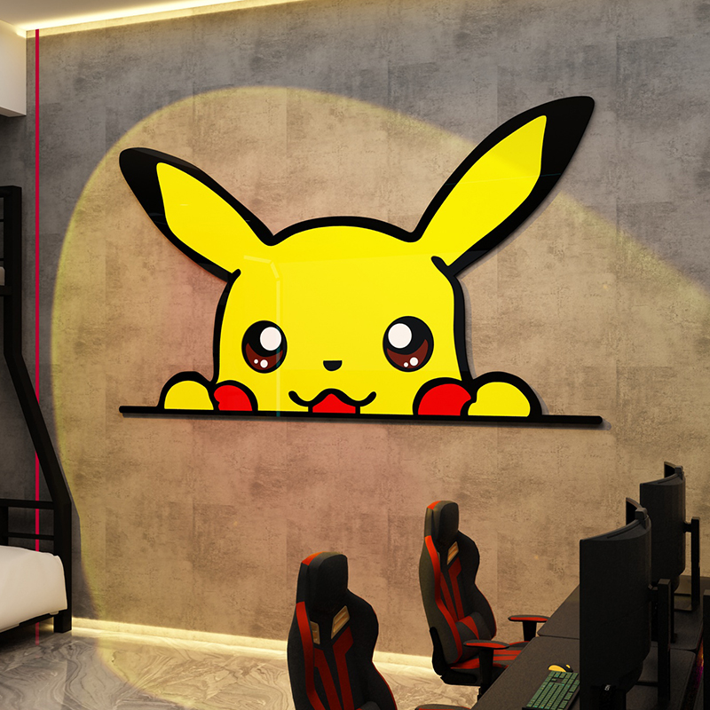 电脑皮卡丘房间墙面海报贴纸房间
