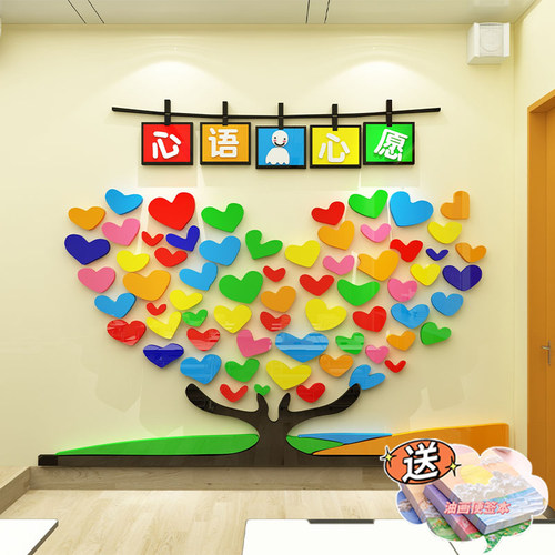 幼儿园环创主题墙成品午托管班墙面装饰许心愿树贴纸画大厅文化墙 - 封面