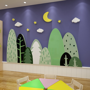 饰成品森林改造软包高端 幼儿园环境创意布置材料主题文化墙面贴装