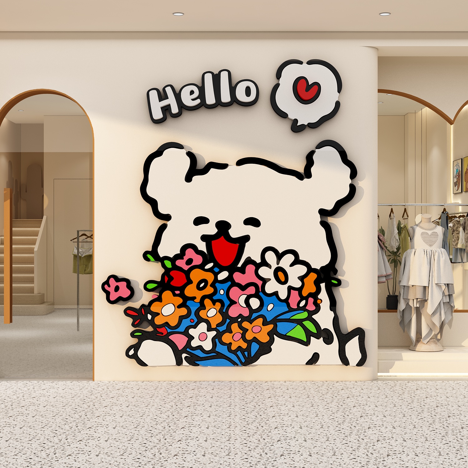 网红儿童服装店铺装饰氛围打卡背景墙面贴布置道具玩具游娱乐区园