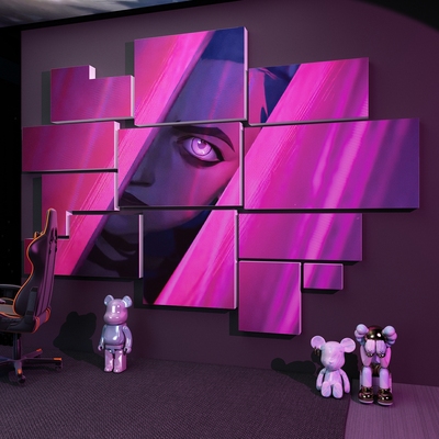 电竞房间装饰网吧布置双城之战英雄联盟金克丝广告海报墙面贴挂画