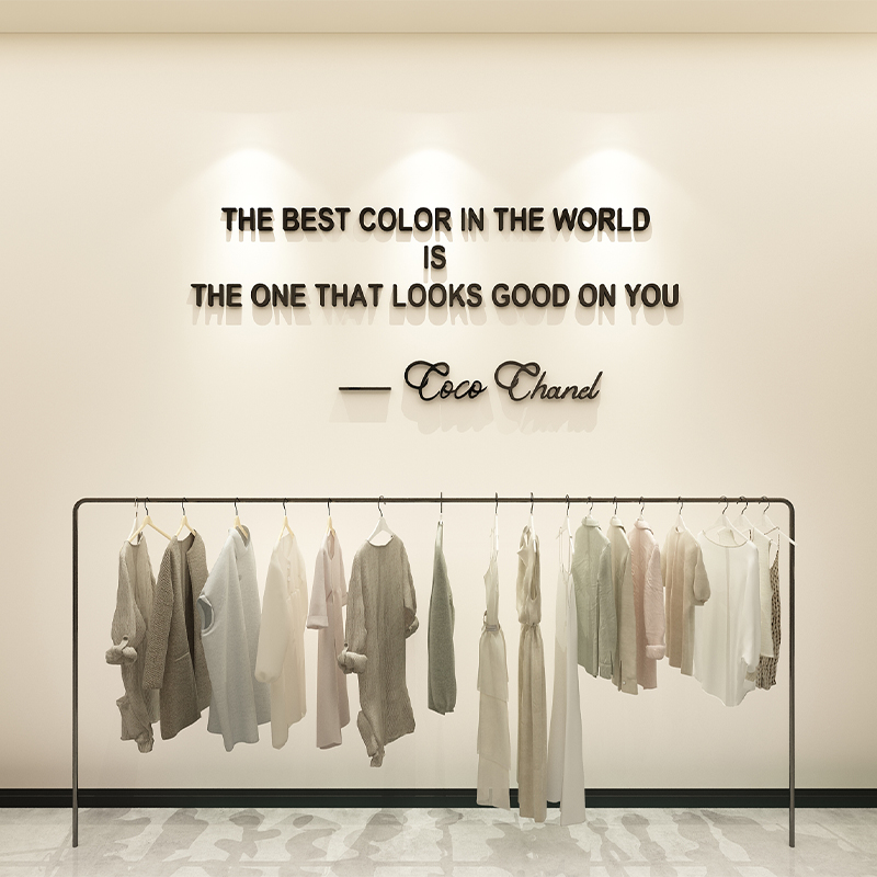 服装店氛围布置网红女装店铺墙面装饰贴画摆件橱窗场景门口吸引人