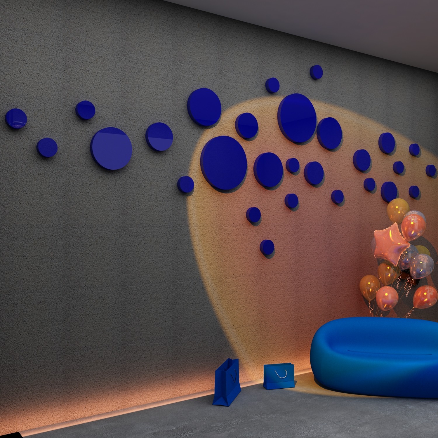 克莱因蓝网红打卡背景墙拍照区布置直播间奶茶店装饰蛋糕咖啡馆贴