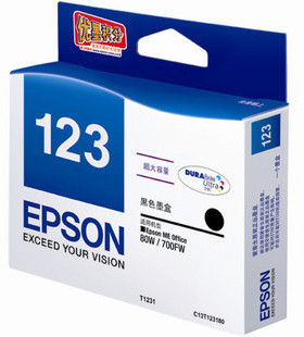 原装爱普生 EPSONT1231黑色墨盒(高容)爱普生80W 700FW墨盒