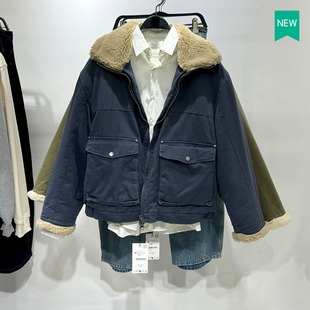 柜799！冬季新款男装水洗厚重夹克加绒棉服翻领外套3833900 401