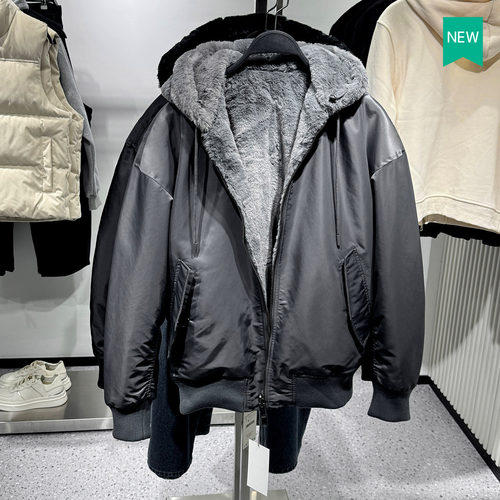 西班牙连帽冬季双面穿厚款外套