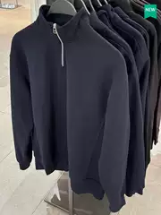 Cabinet 299! New autumn men's half zipper casual long sleeved sweater with fleece lining 6462333 819