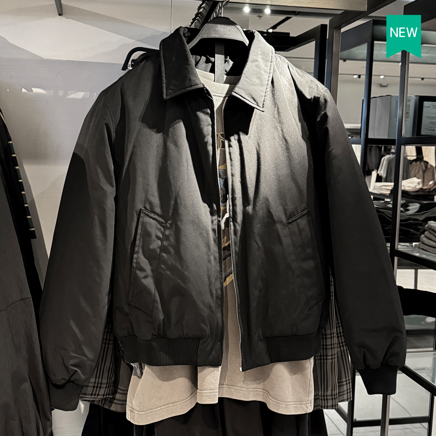 ZA男装夹克翻领秋冬宽松