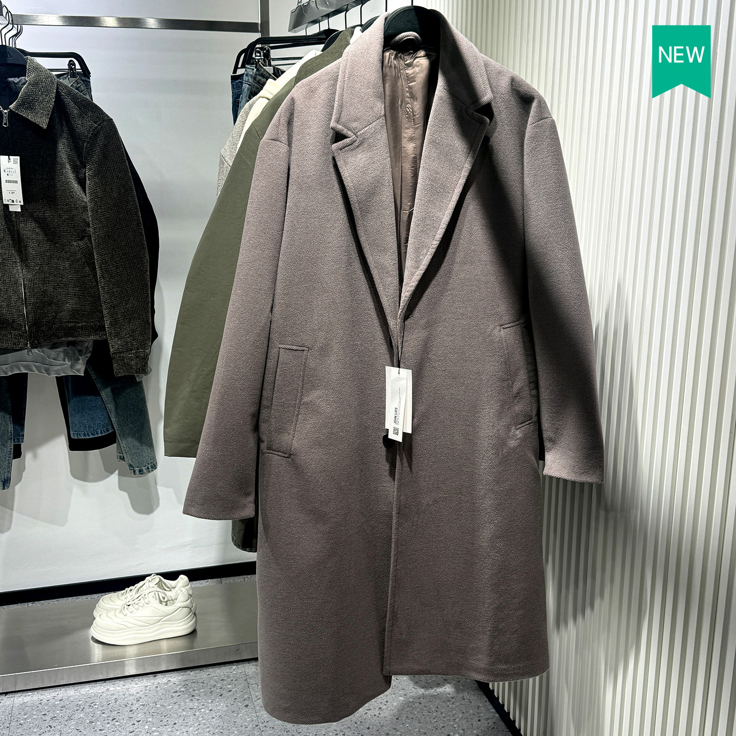 柜799！秋季新款男装宽松直筒中长款仿毛呢大衣外套 5070400 071,男装,毛呢大衣,淘宝优惠券,粉丝福利购,淘宝优惠卷