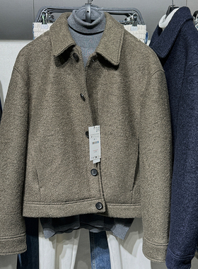 柜799！秋冬新款男装羊毛呢混纺boxy fit夹克翻领外套7380180