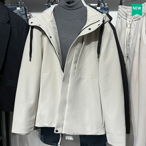 ZA男装连帽秋冬宽松科技面料外套