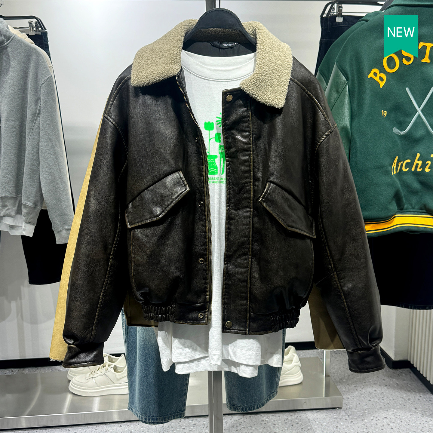 柜799！秋冬新款男装毛领复古做旧夹克短款仿皮棉服外套5479304,男装,夹克,淘宝优惠券,粉丝福利购,淘宝优惠卷