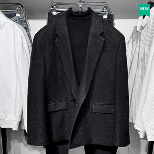 简约男士 羊毛混纺休闲西装 宽松毛呢外套9621785 秋冬新款 柜859