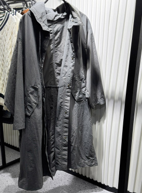 柜799！秋季新款男装宽松连帽长款薄风衣休闲派克外套9621905 809