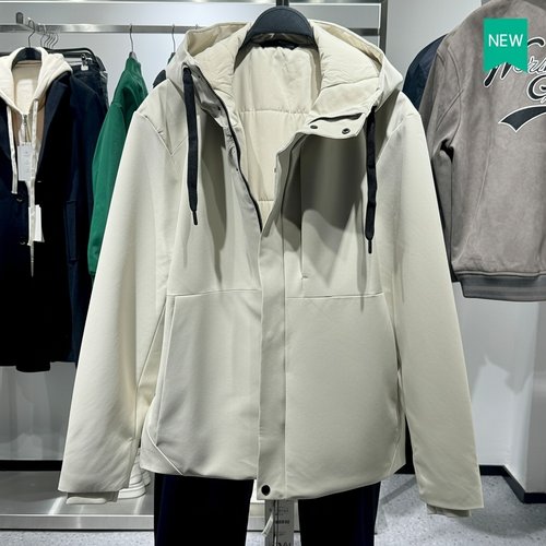 西班牙秋冬科技面料连帽棉服外套