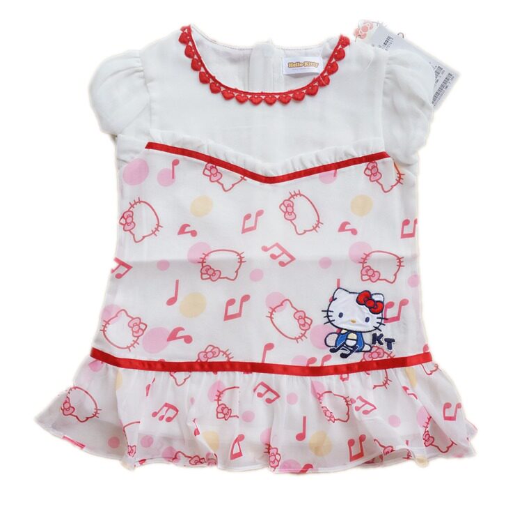 特卖Hello Kitty专柜正品夏季款女童童装雪纺连衣裙1420153038