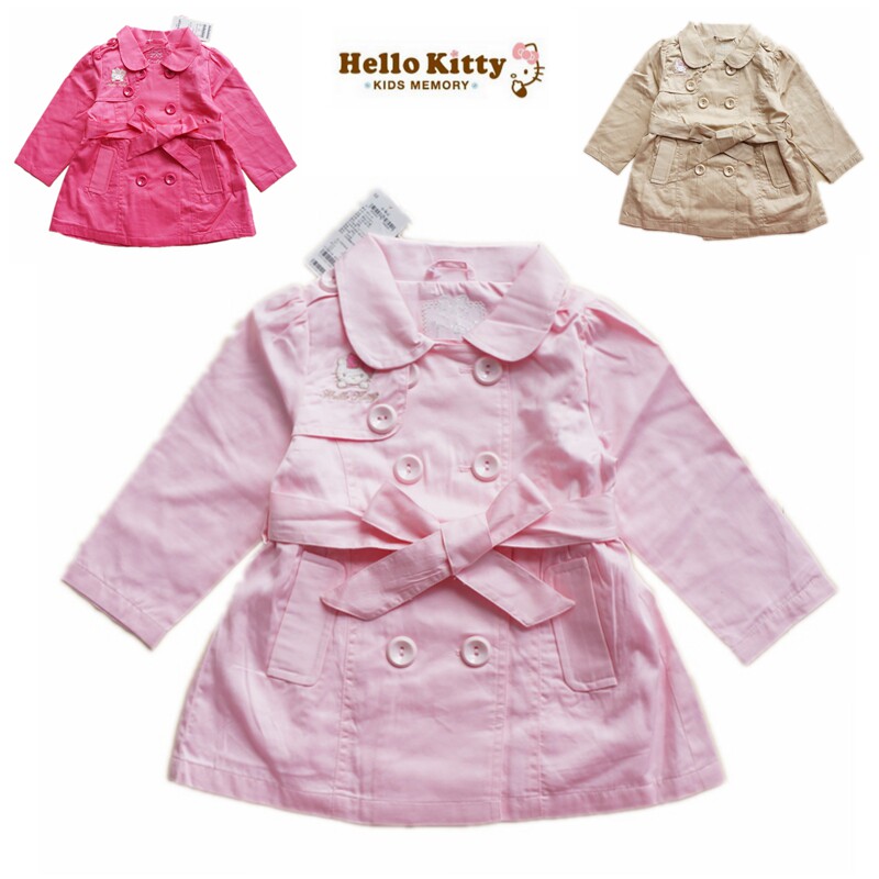 特价Hello Kitty专柜正品春款女童装中长款风衣外套151012201