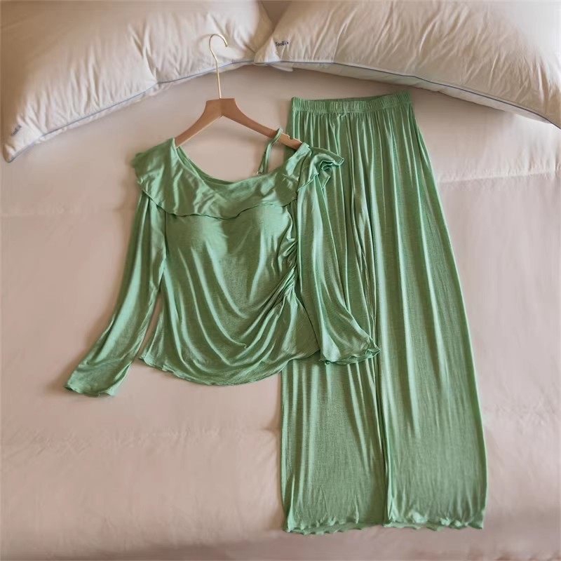 莫代尔棉睡衣女春秋款长袖带胸垫一体甜美网红风可外穿家居服套装,女士内衣/男士内衣/家居服,睡衣/家居服套装,淘宝优惠券,粉丝福利购,淘宝优惠卷