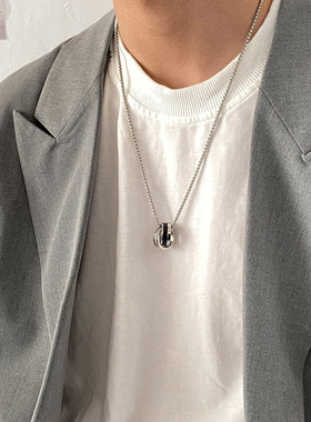 卡门 简约钛钢戒指吊坠项链男潮ins嘻哈小众设计百搭不掉色配饰女