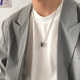 卡门 简约钛钢戒指吊坠项链男潮ins嘻哈小众设计百搭不掉色配饰女
