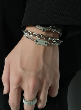 卡门 原创ins小众设计双层叠戴手链男女简约嘻哈冷淡风百搭手饰潮