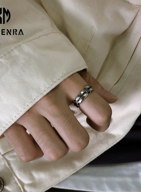 ins欧美复古嘻哈戒指男个性创意刀片指环女食指尾戒钛钢潮流饰品