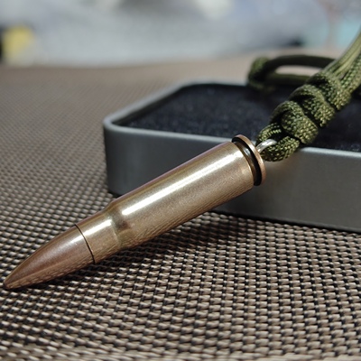 AK子弹项链弹头弹壳工艺品个性男吊坠配伞绳