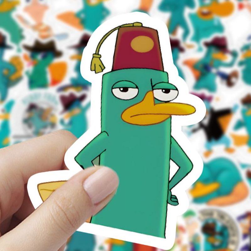 120张鸭嘴兽泰瑞贴纸ins个性创意卡通涂鸦diy手账笔记本贴画