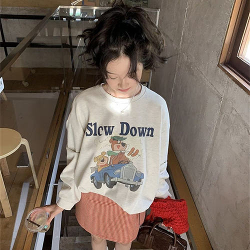 韩系ins卡通印花卫衣女秋冬