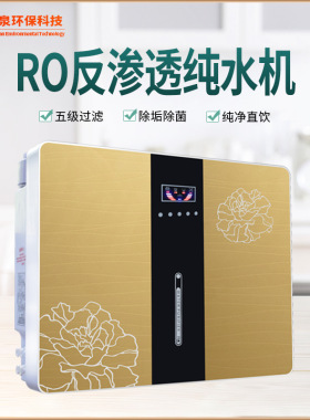 泉美嘉六代净水器家用 RO反渗透箱式纯水机 厨房净水机苹果系列