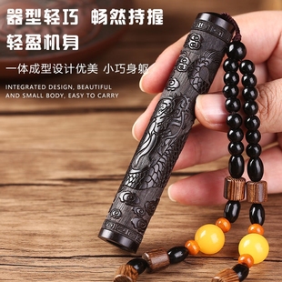 充电款打火机黑檀木雕刻火折子防风复古个性创意吹一吹电子点烟器老公父亲节送男朋友生日礼物