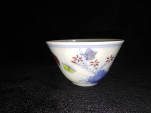 大明成化斗彩瓷器三秋杯景德镇茶具