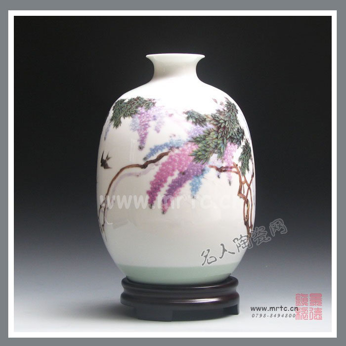 大师制作名人礼品景德镇瓷器 《万紫千红》瓶 张景寿先生 100件