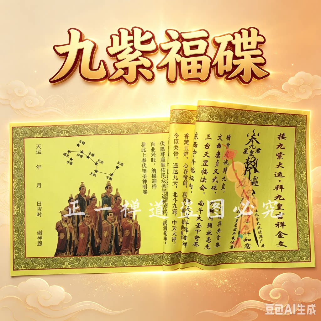 【老师推荐】正一道接九紫大运财财运财库财神普陀宣纸招财龙虎山
