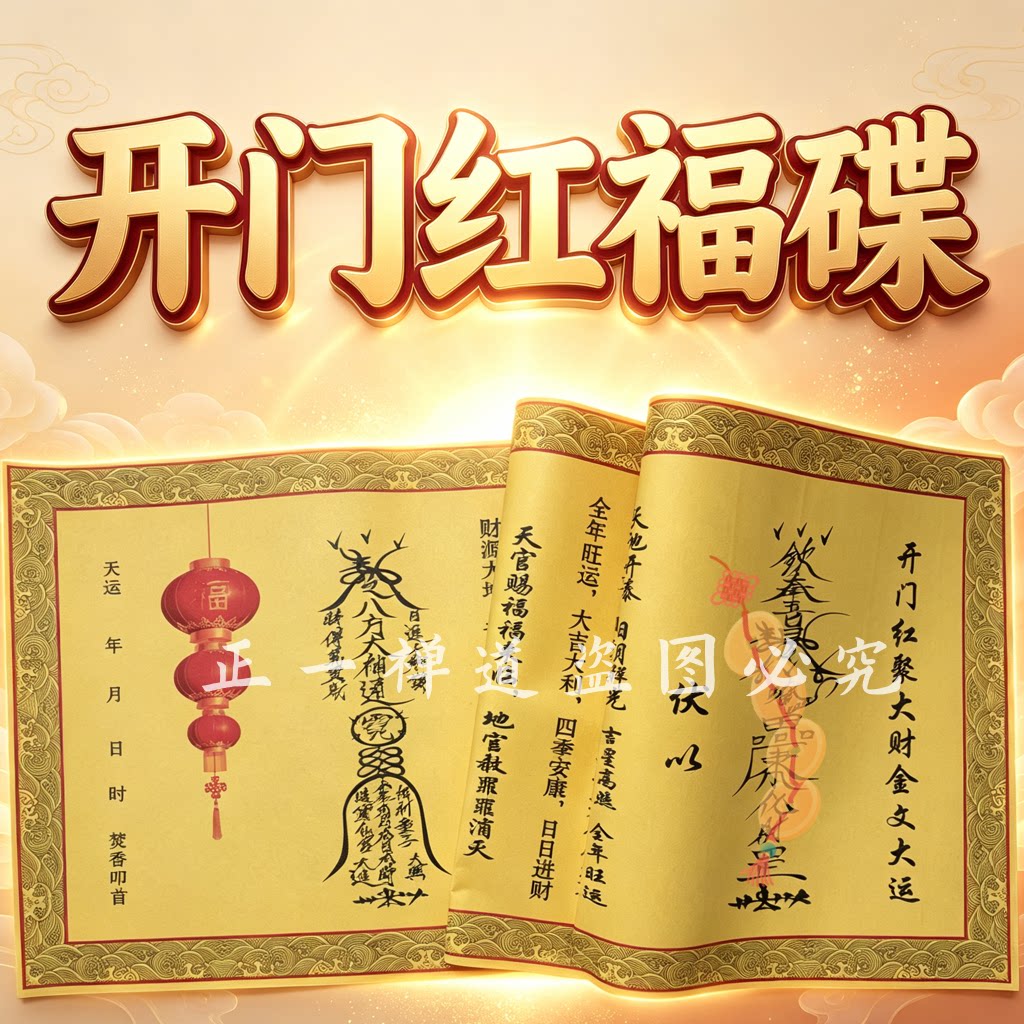 【老师推荐】正一道开门红聚大财福纸财运财库开业大吉大利宣纸张