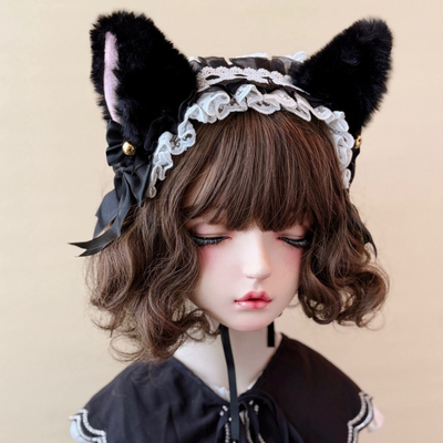 本守造原创铃铛毛绒狐狸耳朵发带