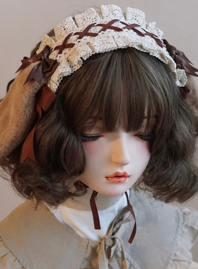 本守造原创手工兔耳发带Lolita kc蝴蝶结垂耳兔