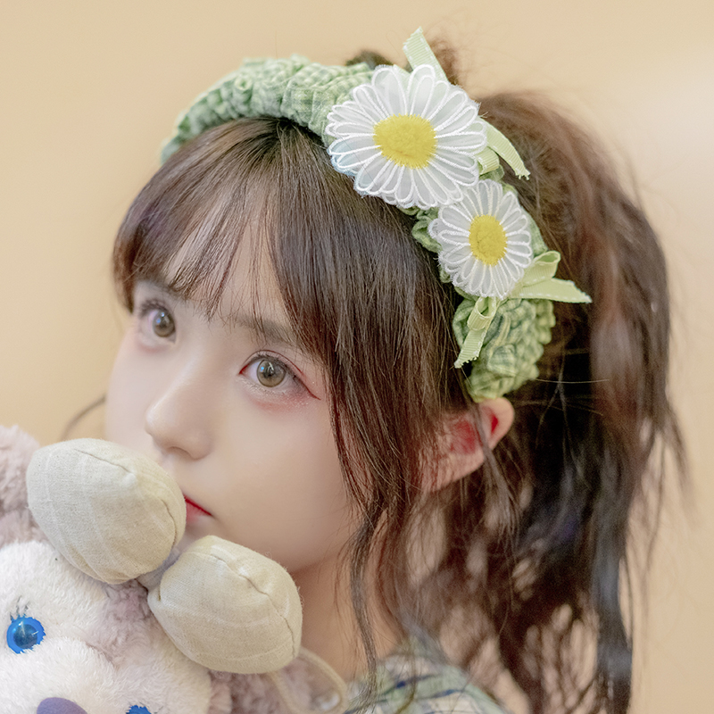 本守造原创发箍日韩荷叶边蝴蝶结