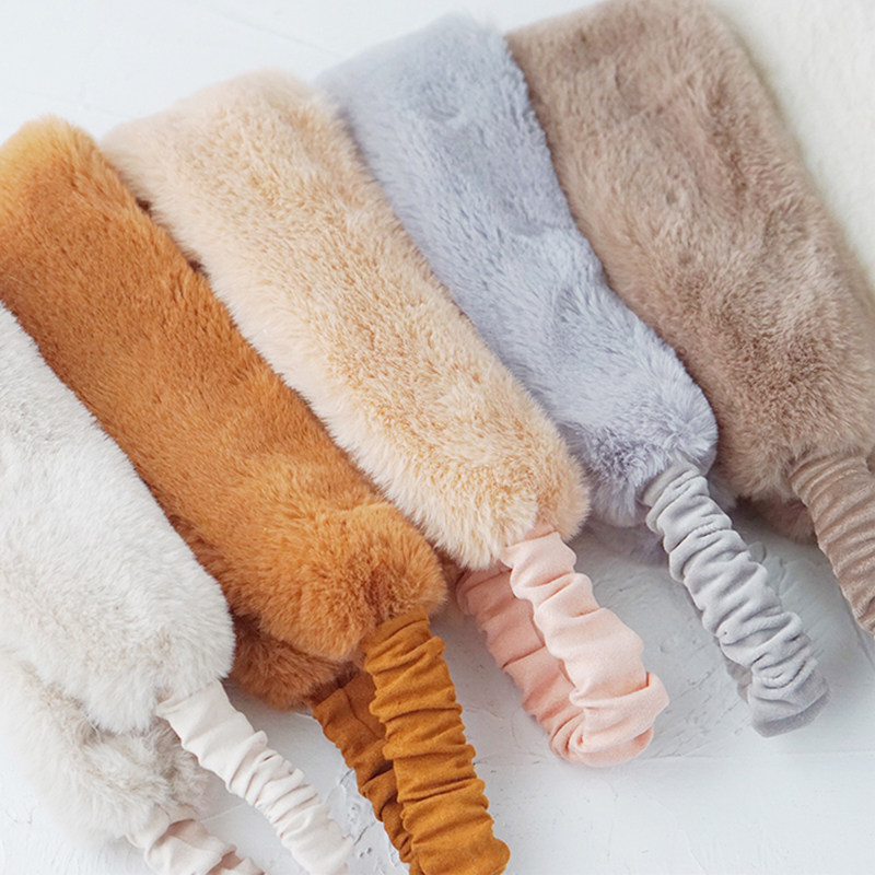 本守造自制日系森女仿皮草发带