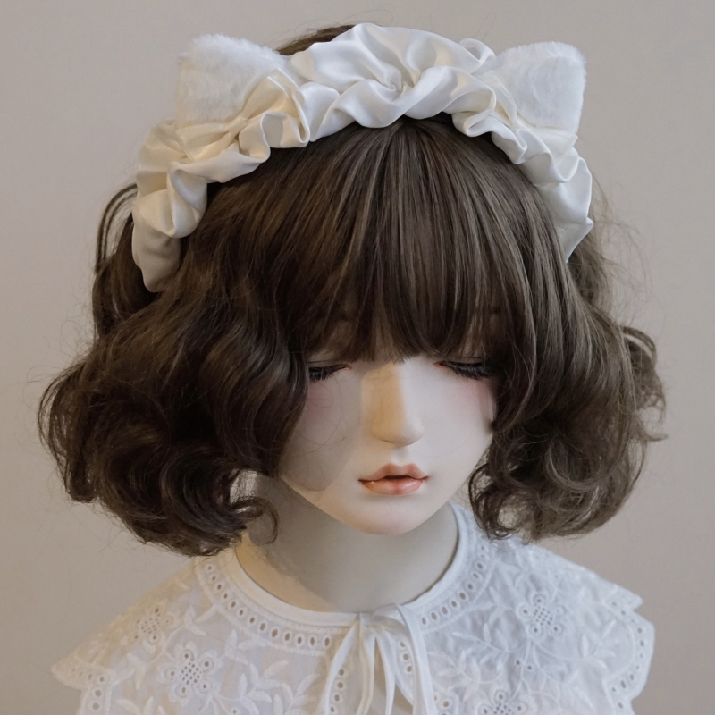 本守造原创兽耳荷叶边蝴蝶结发箍