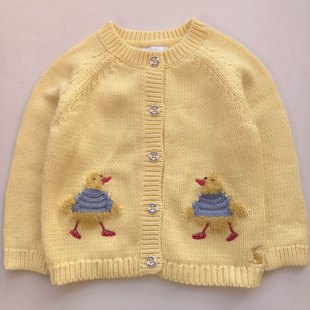 0-12M 英单JOU婴幼童纯棉毛衣纽扣开衫儿童秋冬针织外套